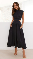 Maddison Midi Dress - Black