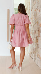 Erin Mini Dress - Soft Pink
