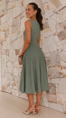Kaida Midi Dress - Olive