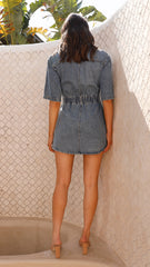 Raz Mini Dress - Mid Denim