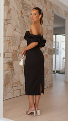 Bernadette Midi Dress - Black