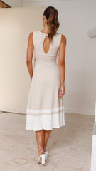 Jayde Knit Dress - Beige/White