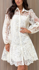 Acacia Lace Mini Dress - White