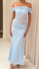 Tiarna Off The Shoulder Maxi Dress - Blue