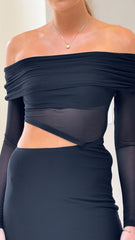 Blaire Off The Shoulder Maxi Dress - Black