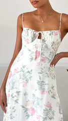 Nova Maxi Dress - White Floral