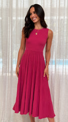 Kaida Midi Dress - Berry