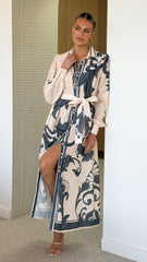 Lucia Long Sleeve Maxi Dress - Cream Zayna