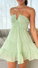 Taffeta Mini Dress - Sage
