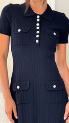 Taylah Collared Mini Dress - Black