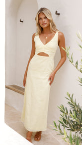 Mahalia Maxi Dress - Soft Yellow