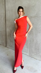 Honey Maxi Dress - Red/Pink