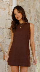 Madison Mini Dress - Brown