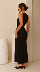 Aylah Knit Midi Dress - Black