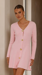 Catarina Long Sleeve Mini Dress - Pink