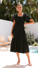 Tyra Midi Dress - Black