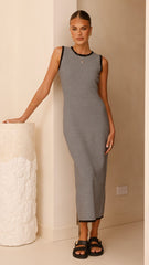 Leilah Maxi Dress - Black Stripe