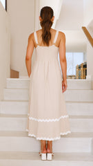Raelynn Mid Dress - Beige/White