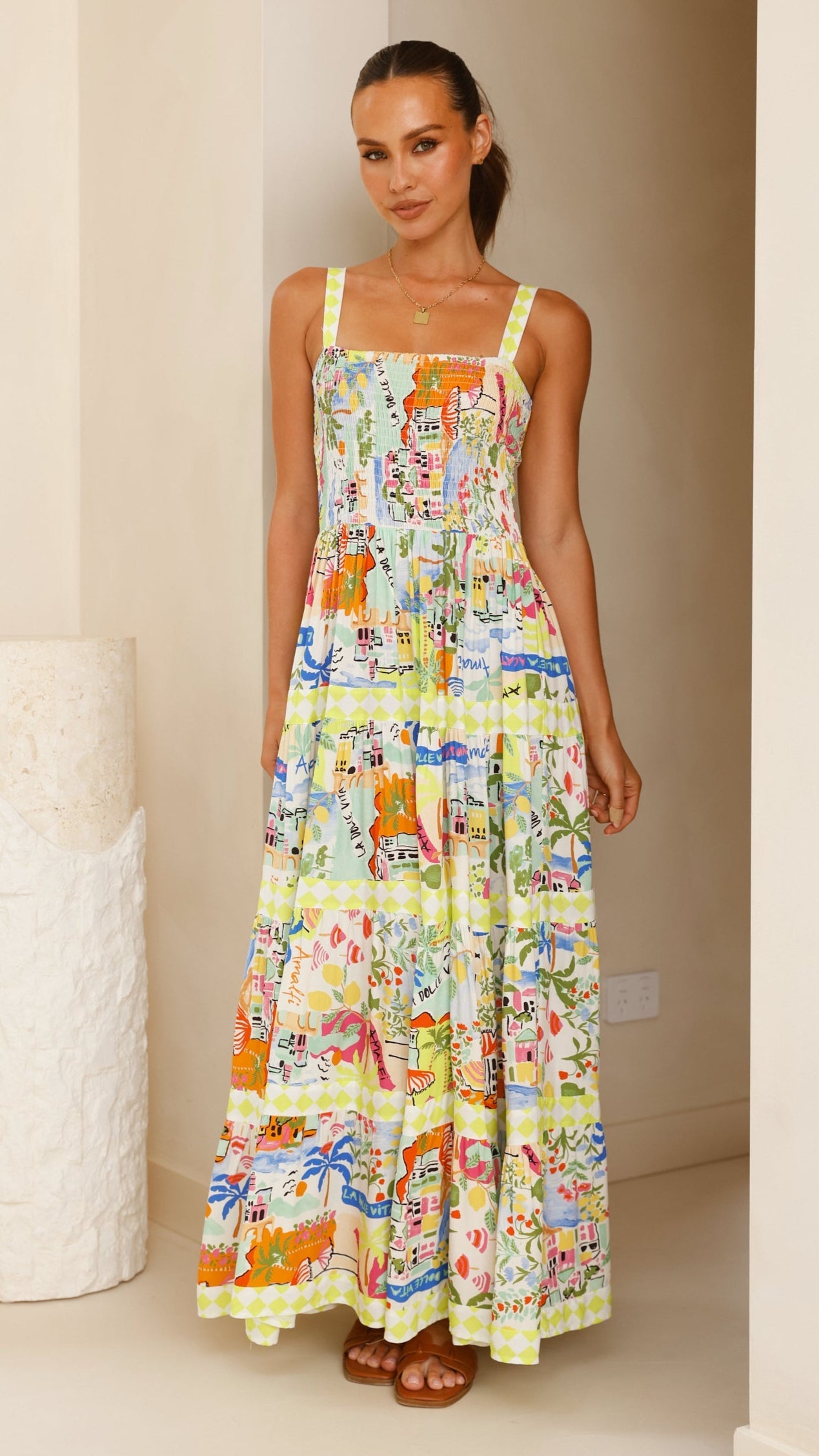 Tahn Maxi Dress - La Dolce Vita Print