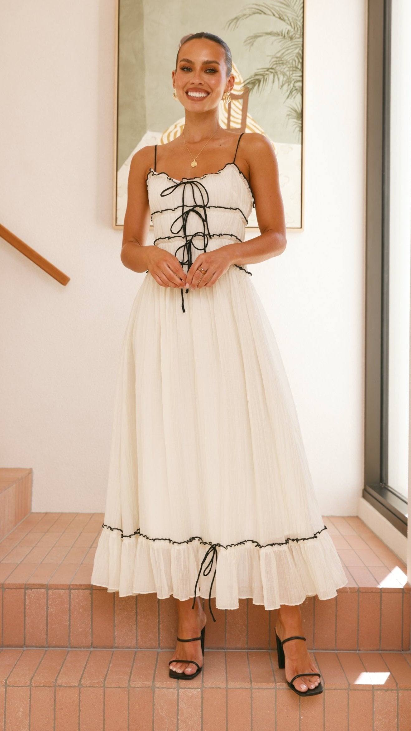 Halo Maxi Dress - White / Black