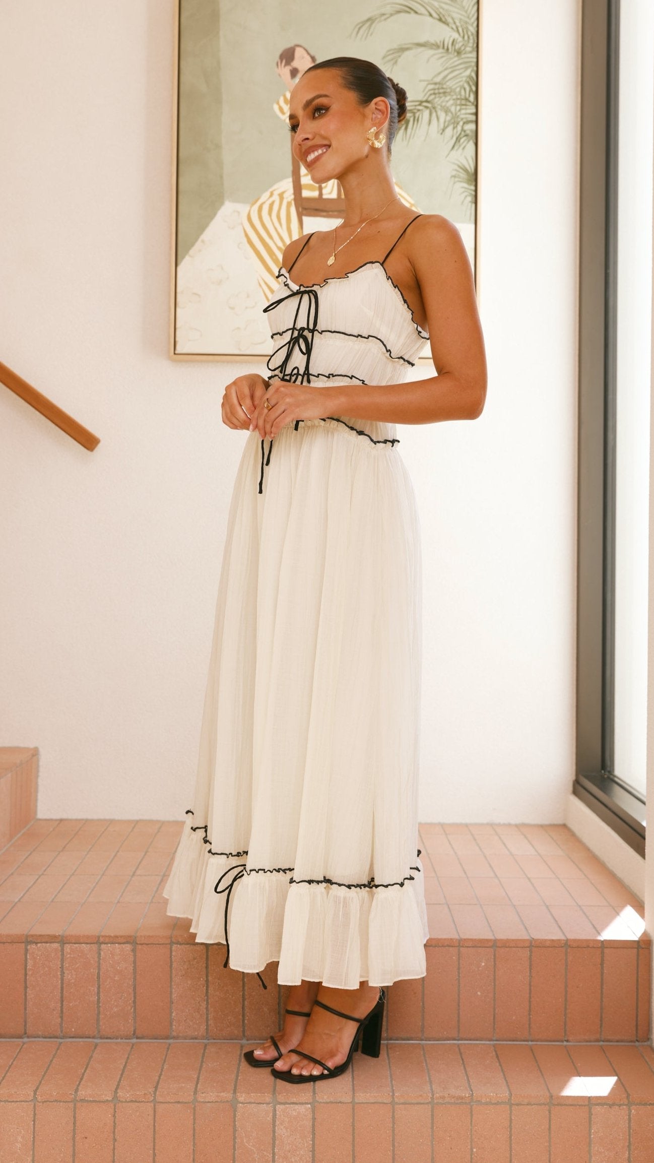 Halo Maxi Dress - White / Black