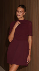 Zahni Mini Dress - Wine