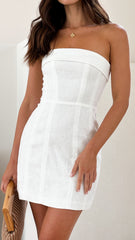 Lyra Linen Dress - White