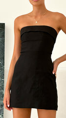 Lyra Linen Dress - Black